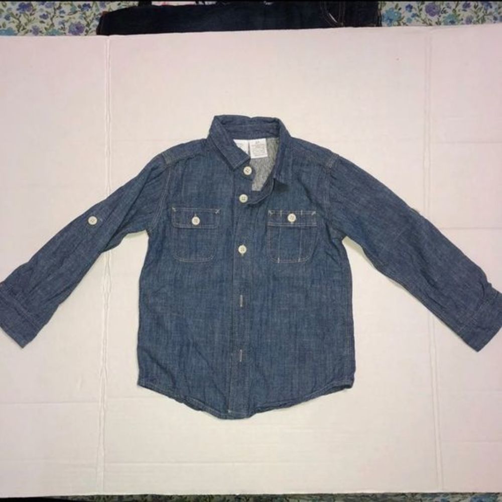 Koala Kids Baby Boy Denim Color Dress Up Shirt